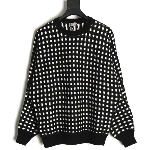 Dior Check Crew Neck Sweater,Dior Sweatshirt,Sweatshirt,APPAREL