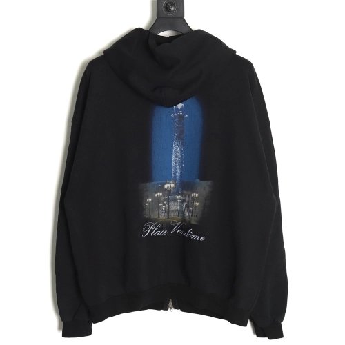 Balenciaga Tokyo Tower Printed ZipUp Jacket,Balenciaga Jacket,Jacket,APPAREL