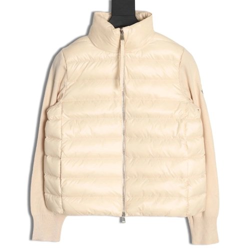 Moncler knitted stitching stand collar thin down jacket,buy cheap,low price and discount Moncler