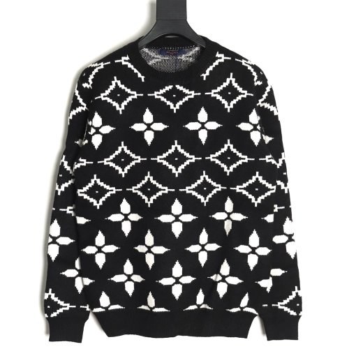 Louis vuitton presbyopia allover print doublethread jacquard sweater,buy cheap,low price and discount Louis Vuitton