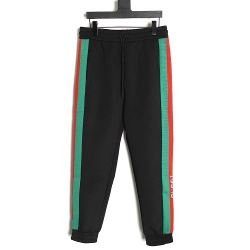 Gucci red and green jacquard web trousers,Gucci