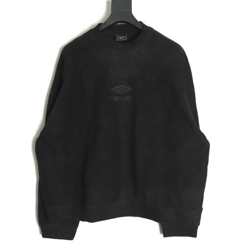 Balenciaga Polar Fleece 3B Embroidered Crew Neck Sweatshirt TSK1,Balenciaga