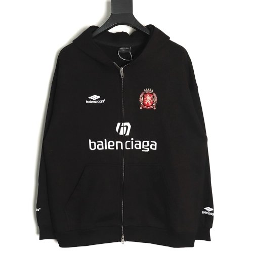 Balenciaga Hoodie,Hoodie,Clothing,Buy Cheap Discount Balenciaga Manchester United joint embroidered printed zipper hoodie