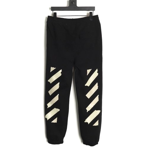 off white yellow tape trousers,Off White Trousers,CASUAL PANTS,APPAREL Clothing