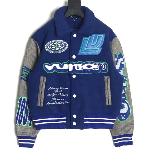 Louis Vuitton Klein Blue Earth Baseball Jacket,Louis Vuitton Jacket,Jacket,Buy cheap clothing haul France