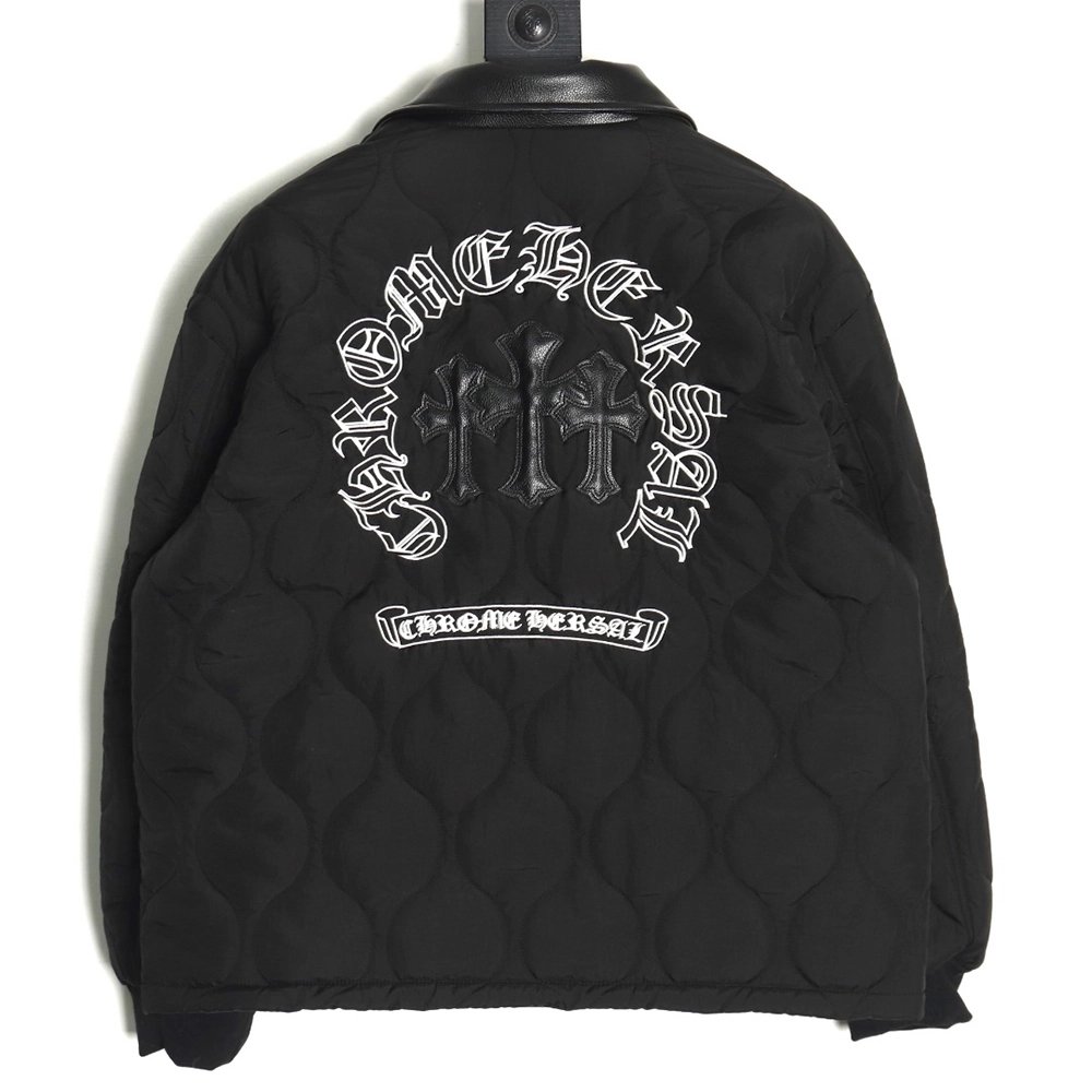 Chrome Hearts Cross Sanskrit Embroidered Lapel Padded Jacket,Chrome Hearts